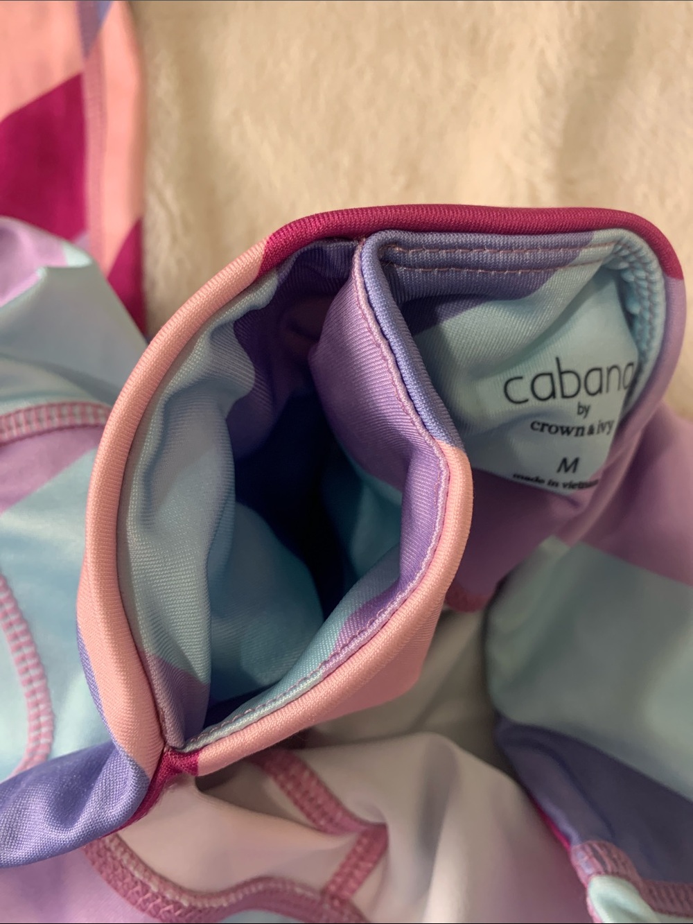 crown & ivy Pastel Diagonal Stripe Leggings - Pink, Peach & Lavender - Picture 7 of 7